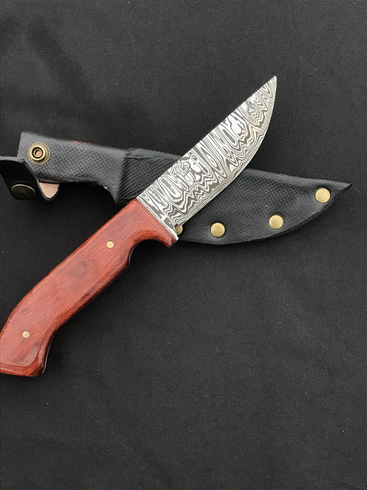 Damascus straight back hunter
