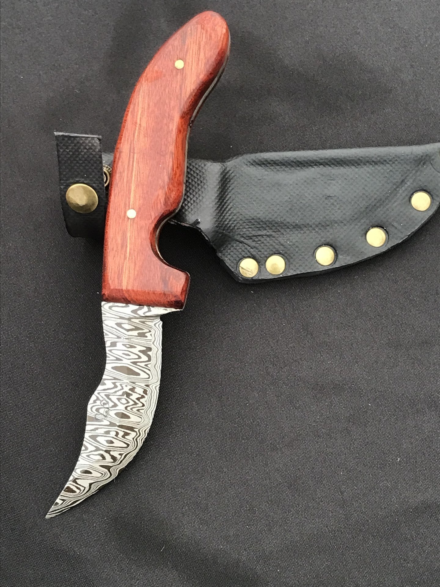Damascus scimitar skinner