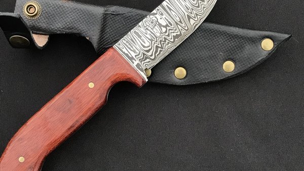 Damascus straight back hunter