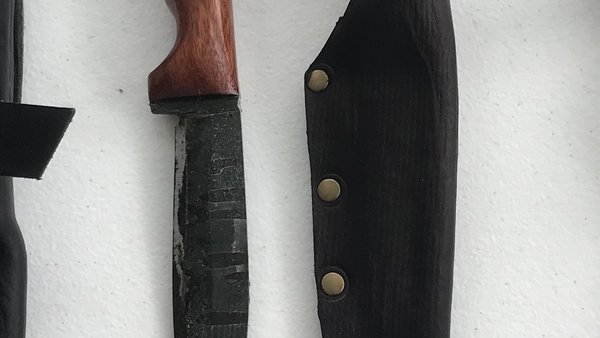 Damascus Drop point hunter 