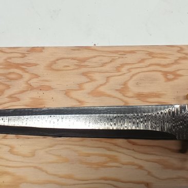 17” Damascus dagger with olive wood handle